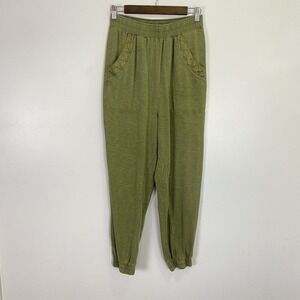 Daily‎ Practice Anthropologie Joggers Womens XS Green Drop Crotch Lounge Hi Rise